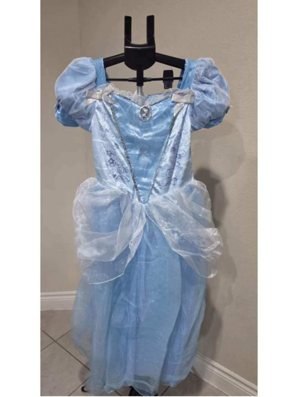 SET Disney Princess CINDERELLA Costume Cosplay Wand Tiara Shoes Halloween SZ 13